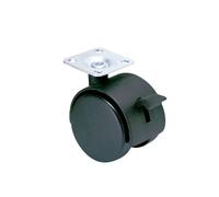 Roulette double GUITEL HERVIEU Twiny 50 mm à platine avec frein noir 40 kg