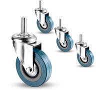 Roulette double pivotante, Lot de 4 roulettes pivotantes silencieuses 360 avec frein, PVC non marquant, 80 kg, 65/75 mm, M10/12(Swivel,65Mm/M12)
