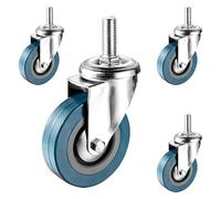 Roulette double pivotante, Roulettes 65 mm 75 M10 M12 Tige Filetée Roues Silencieuses Double Verrouillage Frein(Swivel,65mm(2.5in) m12)