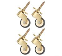 Roulette en laiton pour meubles | Roue pivotante à 360 degrés robuste avec roulement silencieux | Petites roulettes de mobilité pour canapé, table et support de plantes