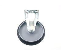 Roulette fixe Ø 125 mm pour Mobile comptoirs en tôle d'acier galvanisé Plaque Fixation 77 x 67 mm