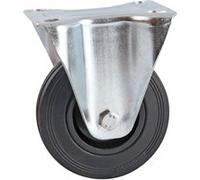 Roulette fixe à platine rectangulaire AVL - Roue caoutchouc Ø 100 - Charge 80 kg - 508822O G