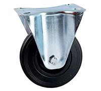 Roulette fixe AVL avec platine - Caoutchouc noir D.50-508819A