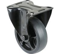 Roulette fixe D.100mm Trgf.110kg Roulette fixe Plaque en caoutchouc L104xL80mm Couleur Rl.noir L810.B44.101.06