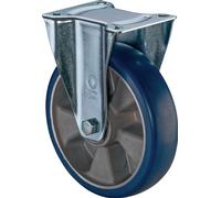 Roulette fixe D.125mm Trgf.300kg Roulette fixePolyuréthanePlaque L138xB109mm Couleur Rl.bleu LSS410.B92.125