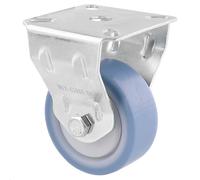 Roulette fixe de meuble WAGNER Soft DELUXE - Ø 50 mm, acier galvanisé, bleu / blanc, plaque à visser, charge admissible 50 kg - 23775101