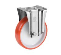 Roulette fixe diamètre 100 mm roue polyuréthane rouge - 170 Kg