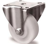Roulette fixe pour charges lourdes Roue Ø 100 mm Charge admissible 500 kg Plaque plastique L100xl88 mm Couleur Rouleau blanc
