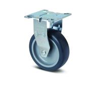 Roulette fixe pour présentoirs légers - fixation platine - ø 75mm - Agila TENTE