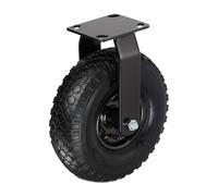 Roulette fixe Relaxdays 3.00-4, charge 120 kg, caoutchouc, platine en acier, pneumatique, pour charges lourdes, noire