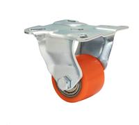 Roulette fixe souple WAGNER MINI - Ø 35 mm, roulement à billes, acier & fonte, rouge/argent, plateau, charge admissible 100 kg - 04893501