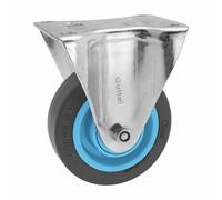 Roulette fixe - sur platine - Résilex® - charges moyennes - diamètre 100 mm - Gemroll GUITEL