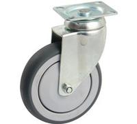 Roulette pivotante à platine rectangulaire AVL - Roue caoutchouc Ø 100 - Charge 45 kg - 550832O
