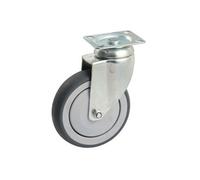 Roulette grise pivotante platine rectangulaire 125mm - - 550833O