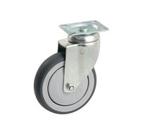 Roulette pivotante à platine rectangulaire AVL - Roue caoutchouc Ø 125 - Charge 100 kg - 550833O