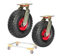 Roulette Industrielle Fixe Robuste, Roulette Pneumatique, Remplie D'air, Absorption Des Chocs, Applications Commerciales/industrielles, Roues De Chariot For Voitures-restaurants(Swivel,250mm/10in)