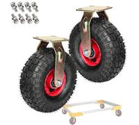 Roulette Industrielle Fixe Robuste, Roulette Pneumatique, Remplie D'air, Absorption Des Chocs, Applications Commerciales/industrielles, Roues De Chariot For Voitures-restaurants(Fixed,200mm/8in)