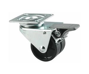 Roulette jumelée, bandage polyamide, sur platine, pivotante à blocage TENTE