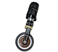 Roulette montée sur tige de selle pour vélos pliants, construction en aluminium, roue TPR conçue pour tige de selle ronde de 28,6 mm de diamètre intérieur (roue uniquement)