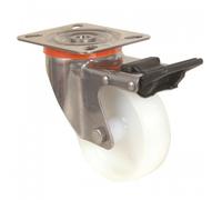 Roulette pivotante à blocage - inox - diamètre 125 mm - Mécaninox GUITEL