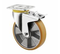 Roulette pivotante - à blocage - platine - charges lourdes - diamètre 200 mm - type 4687 TENTE
