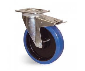 Roulette pivotante à blocage sur platine - charges moyennes - Port Roll - 125X50 mm GUITEL