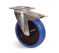 Roulette pivotante à blocage sur platine - charges moyennes - Port Roll - 125X50 mm GUITEL HERVIEU
