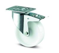 Roulette pivotante à blocage total - polyamide - à platine - ø 100 mm - Alpha TENTE