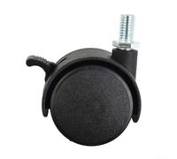 Roulette pivotante à double rouleau M8 40 x 30 mm pour chaise de bureau en plastique noir capacité de 50 kg