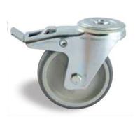 Roulette pivotante à frein à œil 160 mm- charge 150 kg - Alésage lisse AVL