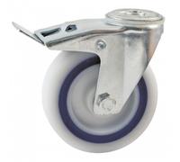 Roulette pivotante à frein à œil saturne 125 mm- charge 150 kg - Roulements à rouleaux AVL