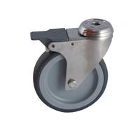 Roulette pivotante à frein à oeil santo gris - 100 mm - 80 kg - Alésage lisse AVL