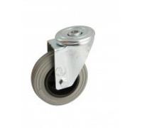 Roulette pivotante à œil caoutchouc gris 100 mm- charge 80 kg - Alésage lisse AVL