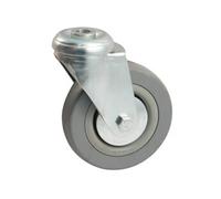 Roulette pivotante à oeil - Roue caoutchouc Ø 100 - Charge 80 kg - 5508100H