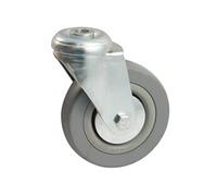 Roulette pivotante à oeil AVL - Roue Caoutchouc Ø 125 - Charge 100 kg - 5508125H