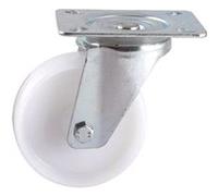 Roulette pivotante à platine AVL - Roue nylon blanc Ø 50 - Charge 50 kg - 590501B