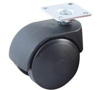 Roulette pivotante à platine rectangulaire AVL - Doubles roues nylon Ø50 - Charge 40kg - 595030A