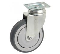 Roulette pivotante à platine rectangulaire AVL - Roue caoutchouc Ø 100 - Charge 45 kg - 550832O