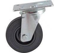 Roulette pivotante à platine rectangulaire AVL - Roue caoutchouc noir Ø 100 - Charge 80 kg - 508832O Noir G