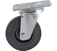 Roulette pivotante à platine rectangulaire AVL - Roue caoutchouc noir Ø 200 - Charge 200 kg - 508836O Noir G