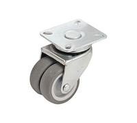 Roulette pivotante à platine rectangulaire AVL - Double roue Ø 50 - Charge 60 kg - 550303A