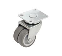 Roulette pivotante à platine rectangulaire - Double roue Ø 50 - Charge 60 kg - 550303A