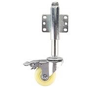 Roulette pivotante à ressort pour portail en nylon de 3 pouces, avec frein, capacité de charge de 110 livres, roulette de portail robuste pour sols irréguliers, plaque de montage