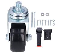 Roulette pivotante à tige de 65 mm, roulette robuste à faible bruit avec plaque de montage et support de fixation, roue en polypropylène rotative à 360 degrés pour meubles et