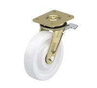 Roulette pivotante avec frein à blocage complet LS-SPO 200K-ST, 200 mm x 50 mm, capacité de charge 1500 kg, roulette industrielle à plaque