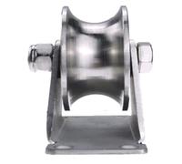 Roulette pivotante avec rainure, poulie robuste, galet directionnel en acier inoxydable 304, diamètre de roue 100 mm/4 po, double roulement, for rail à câble métallique, porte coulissante(UType)