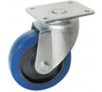 Roulette pivotante AVL - à platine - caoutchouc bleu - Ø160 - 527735