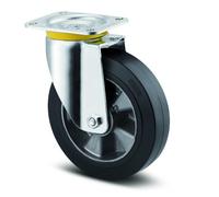 Roulette pivotante caoutchouc - à platine - charge lourde- ø 160 mm - Zeta TENTE
