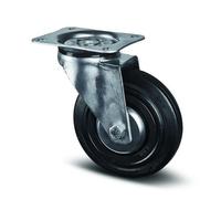 Roulette pivotante sur platine - charge 205 kg roue caoutchouc - diamètre 200 mm TENTE
