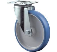 Roulette pivotante D.125mm Trgf.150kgPolyuréthanePlaque L104xB80mm Couleur Rl.bleu BS ROLLEN